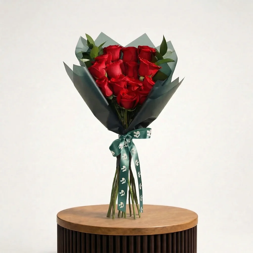 Red Roses Bouquet | 15 Flowers